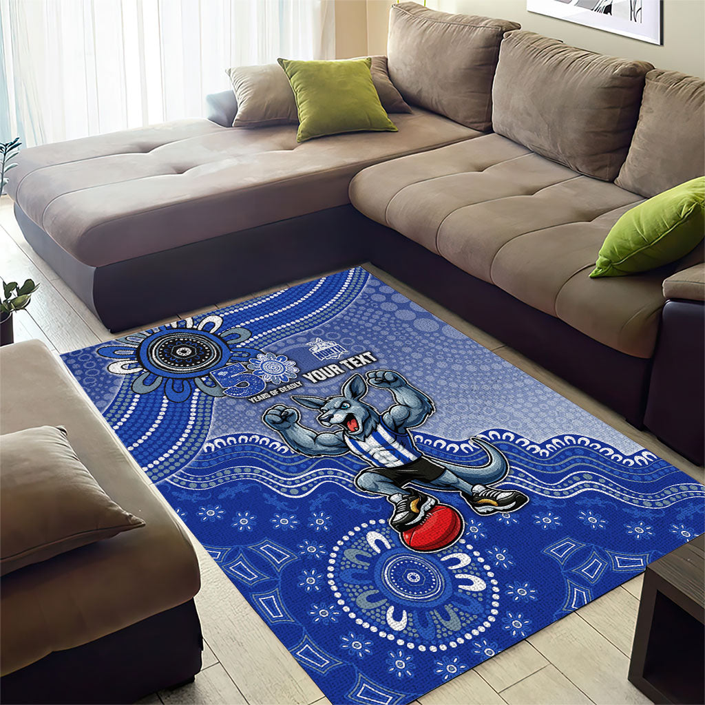 Personalized Kangaroos Football Mascot Area Rug Aboriginal Dot Art Style Vibrant Indigenous Pattern Design