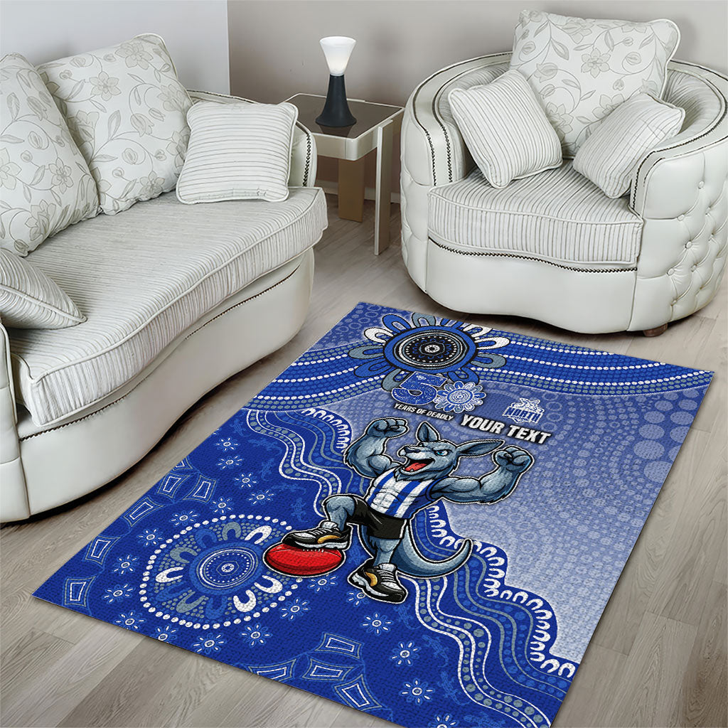Personalized Kangaroos Football Mascot Area Rug Aboriginal Dot Art Style Vibrant Indigenous Pattern Design