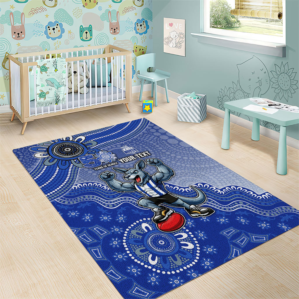 Personalized Kangaroos Football Mascot Area Rug Aboriginal Dot Art Style Vibrant Indigenous Pattern Design