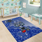Personalized Kangaroos Football Mascot Area Rug Aboriginal Dot Art Style Vibrant Indigenous Pattern Design