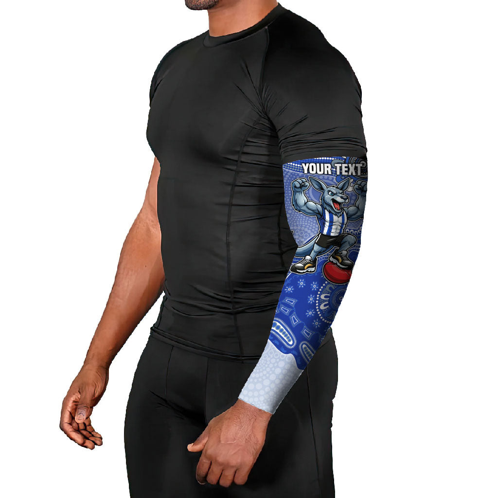 Personalized Kangaroos Football Mascot Arm Sleeves Aboriginal Dot Art Style Vibrant Indigenous Pattern Design