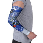 Personalized Kangaroos Football Mascot Arm Sleeves Aboriginal Dot Art Style Vibrant Indigenous Pattern Design