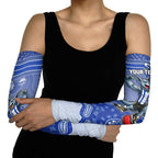 Personalized Kangaroos Football Mascot Arm Sleeves Aboriginal Dot Art Style Vibrant Indigenous Pattern Design