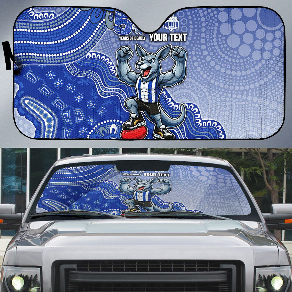 Personalized Kangaroos Football Mascot Auto Sun Shade Aboriginal Dot Art Style Vibrant Indigenous Pattern Design