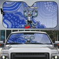 Personalized Kangaroos Football Mascot Auto Sun Shade Aboriginal Dot Art Style Vibrant Indigenous Pattern Design