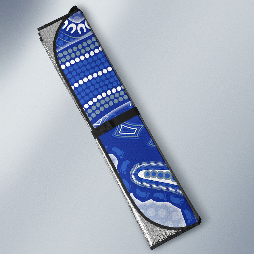 Personalized Kangaroos Football Mascot Auto Sun Shade Aboriginal Dot Art Style Vibrant Indigenous Pattern Design