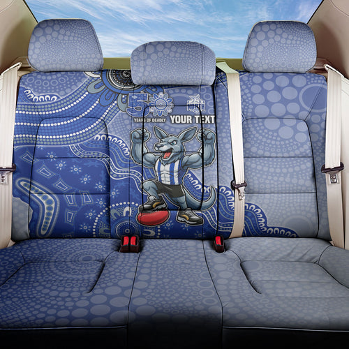 Personalized Kangaroos Football Mascot Back Car Seat Cover Aboriginal Dot Art Style Vibrant Indigenous Pattern Design