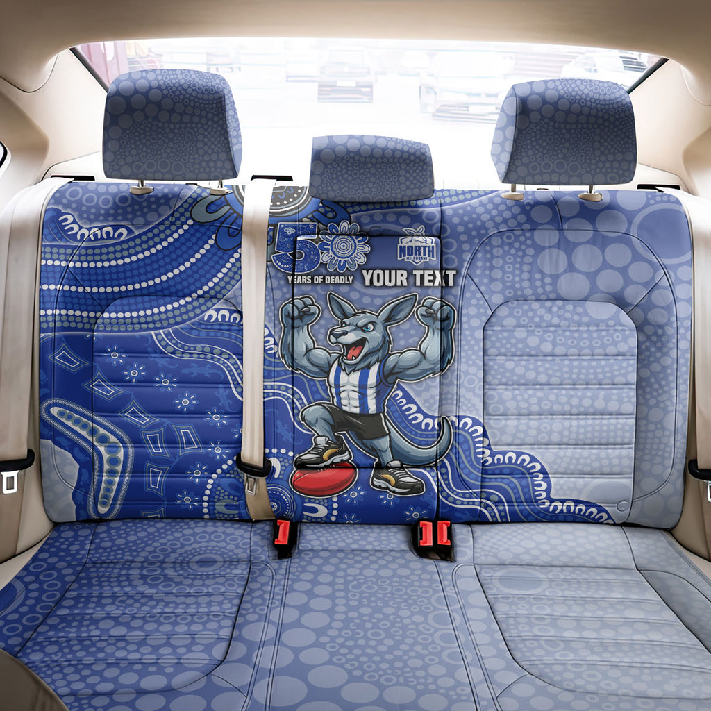 Personalized Kangaroos Football Mascot Back Car Seat Cover Aboriginal Dot Art Style Vibrant Indigenous Pattern Design