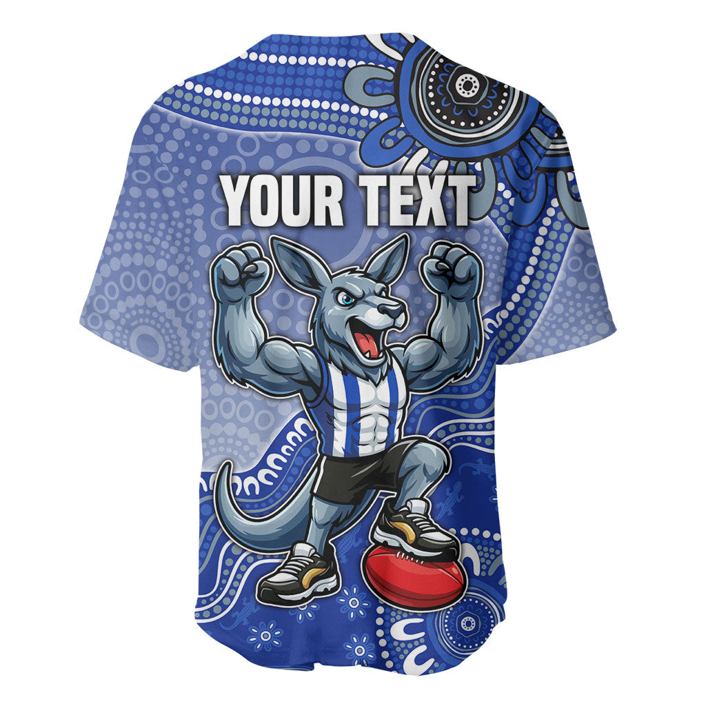 Personalized Kangaroos Football Mascot Baseball Jersey Aboriginal Dot Art Style Vibrant Indigenous Pattern Design
