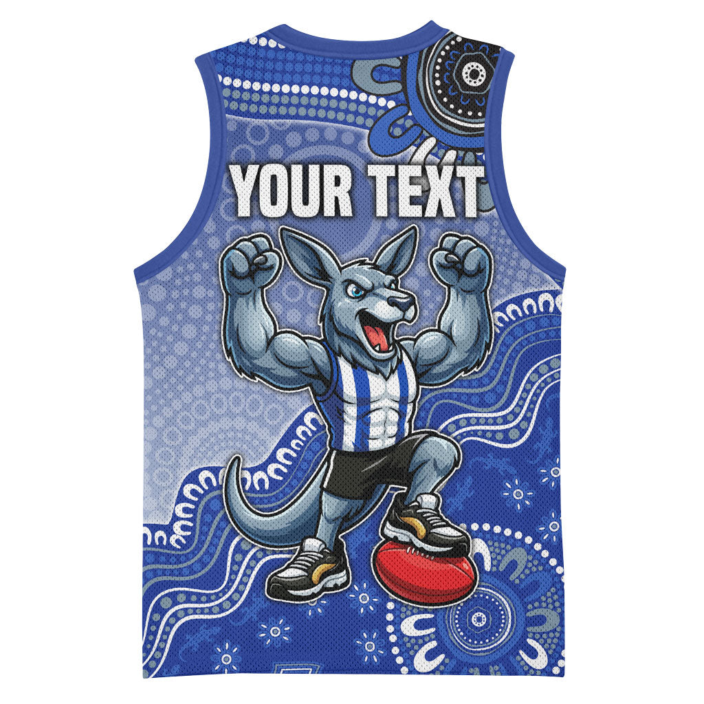 Personalized Kangaroos Football Mascot Basketball Jersey Aboriginal Dot Art Style Vibrant Indigenous Pattern Design