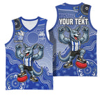 Personalized Kangaroos Football Mascot Basketball Jersey Aboriginal Dot Art Style Vibrant Indigenous Pattern Design