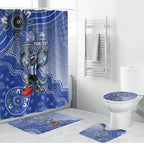 Personalized Kangaroos Football Mascot Bathroom Set Aboriginal Dot Art Style Vibrant Indigenous Pattern Design