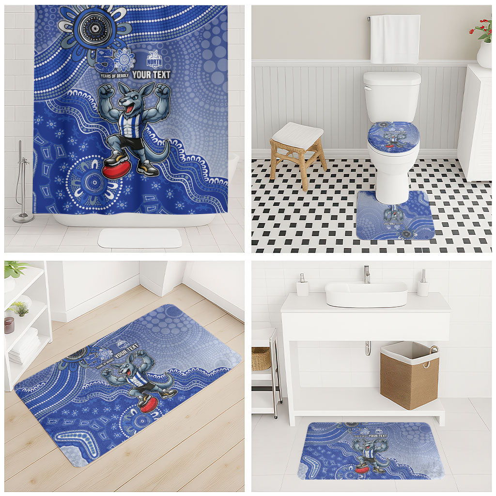 Personalized Kangaroos Football Mascot Bathroom Set Aboriginal Dot Art Style Vibrant Indigenous Pattern Design