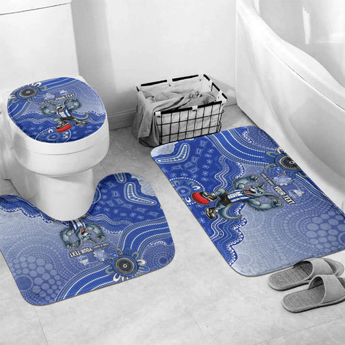 Personalized Kangaroos Football Mascot Bathroom Set Aboriginal Dot Art Style Vibrant Indigenous Pattern Design