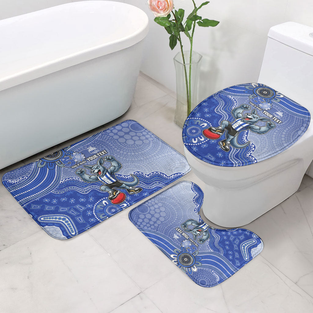 Personalized Kangaroos Football Mascot Bathroom Set Aboriginal Dot Art Style Vibrant Indigenous Pattern Design