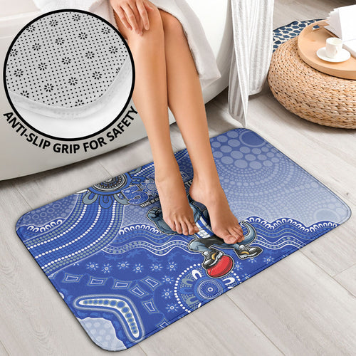 Personalized Kangaroos Football Mascot Bathroom Set Aboriginal Dot Art Style Vibrant Indigenous Pattern Design
