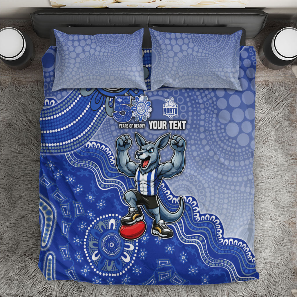 Personalized Kangaroos Football Mascot Bedding Set Aboriginal Dot Art Style Vibrant Indigenous Pattern Design