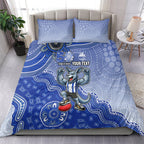 Personalized Kangaroos Football Mascot Bedding Set Aboriginal Dot Art Style Vibrant Indigenous Pattern Design