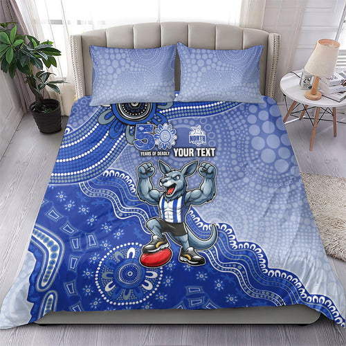 Personalized Kangaroos Football Mascot Bedding Set Aboriginal Dot Art Style Vibrant Indigenous Pattern Design