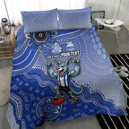 Personalized Kangaroos Football Mascot Bedding Set Aboriginal Dot Art Style Vibrant Indigenous Pattern Design