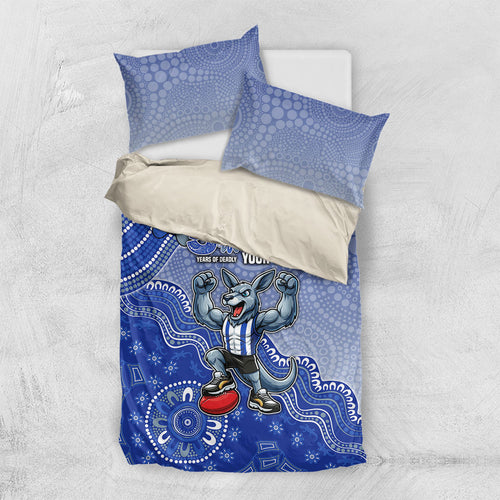 Personalized Kangaroos Football Mascot Bedding Set Aboriginal Dot Art Style Vibrant Indigenous Pattern Design