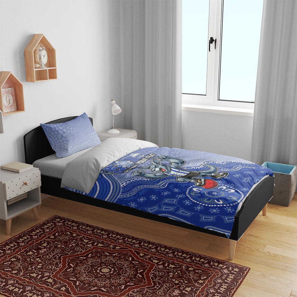 Personalized Kangaroos Football Mascot Bedding Set Aboriginal Dot Art Style Vibrant Indigenous Pattern Design