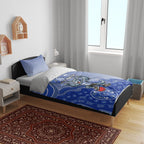 Personalized Kangaroos Football Mascot Bedding Set Aboriginal Dot Art Style Vibrant Indigenous Pattern Design