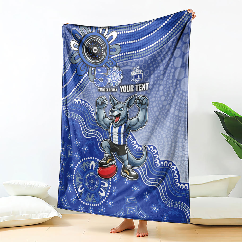 Personalized Kangaroos Football Mascot Blanket Aboriginal Dot Art Style Vibrant Indigenous Pattern Design