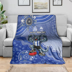 Personalized Kangaroos Football Mascot Blanket Aboriginal Dot Art Style Vibrant Indigenous Pattern Design