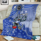 Personalized Kangaroos Football Mascot Blanket Aboriginal Dot Art Style Vibrant Indigenous Pattern Design