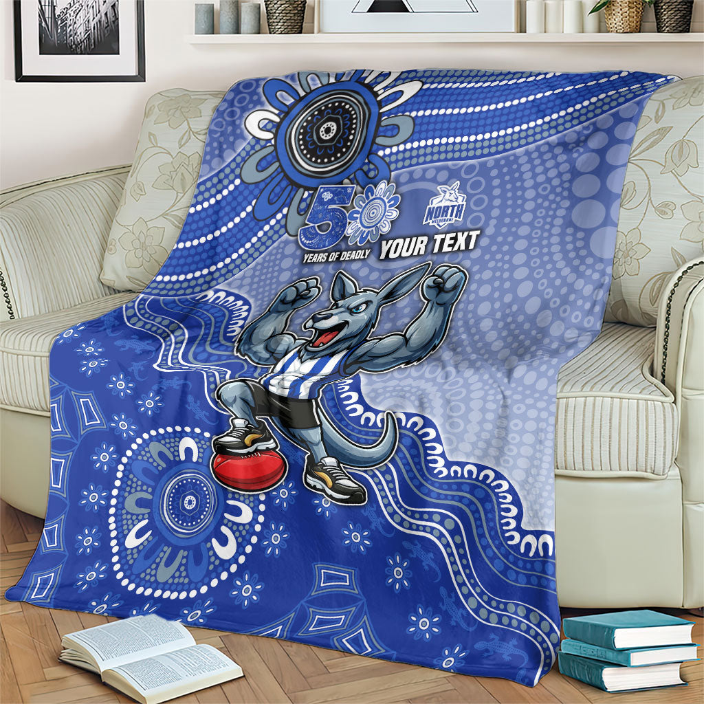 Personalized Kangaroos Football Mascot Blanket Aboriginal Dot Art Style Vibrant Indigenous Pattern Design