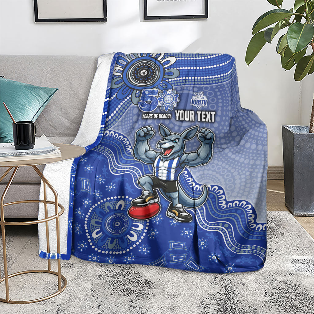 Personalized Kangaroos Football Mascot Blanket Aboriginal Dot Art Style Vibrant Indigenous Pattern Design