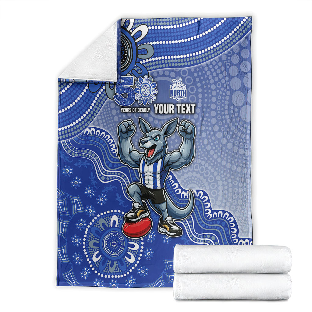 Personalized Kangaroos Football Mascot Blanket Aboriginal Dot Art Style Vibrant Indigenous Pattern Design