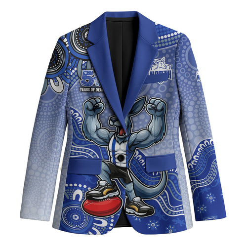 Personalized Kangaroos Football Mascot Blazer Aboriginal Dot Art Style Vibrant Indigenous Pattern Design