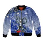 Personalized Kangaroos Football Mascot Bomber Jacket Aboriginal Dot Art Style Vibrant Indigenous Pattern Design