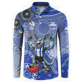 Personalized Kangaroos Football Mascot Button Sweatshirt Aboriginal Dot Art Style Vibrant Indigenous Pattern Design