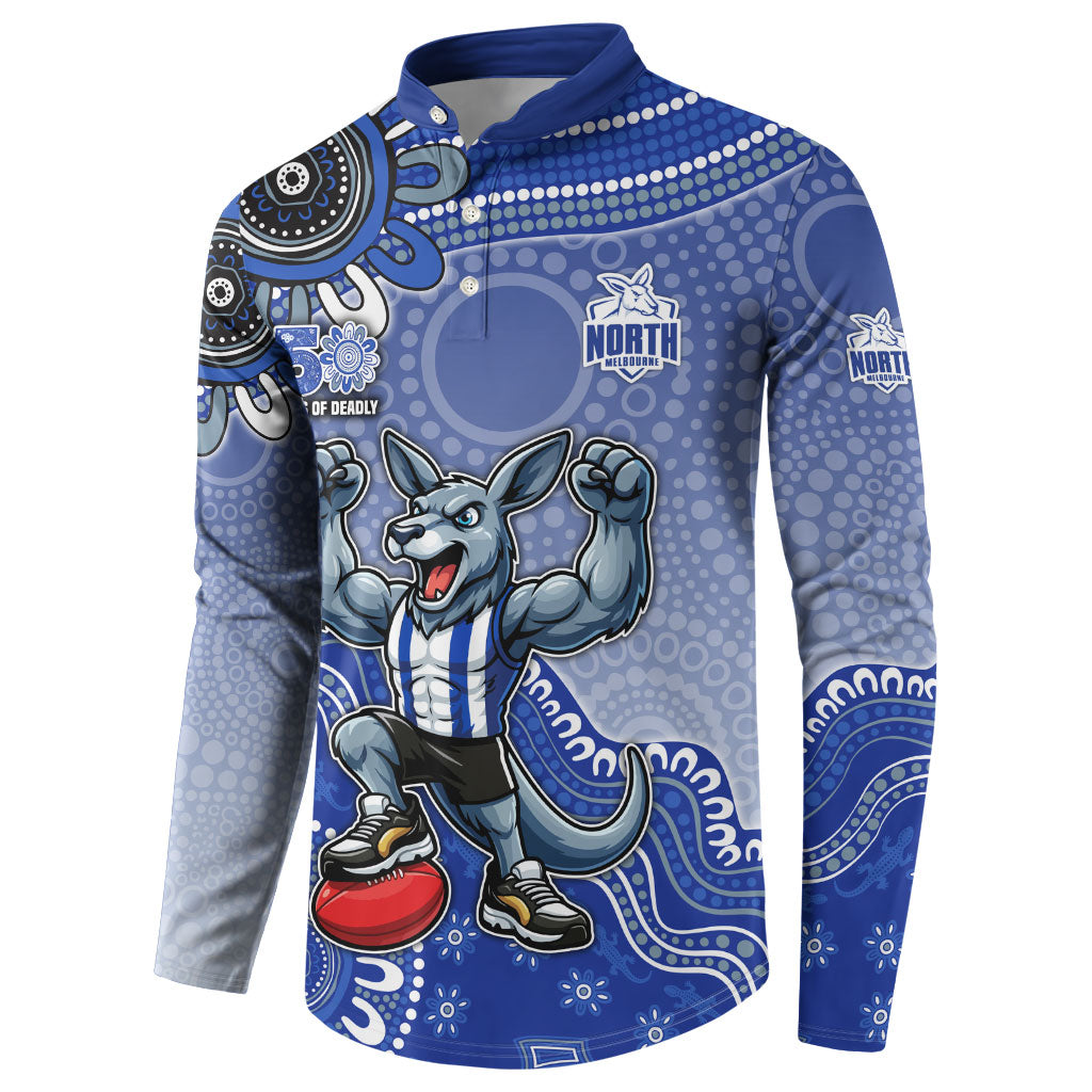 Personalized Kangaroos Football Mascot Button Sweatshirt Aboriginal Dot Art Style Vibrant Indigenous Pattern Design