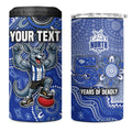 Personalized Kangaroos Football Mascot 4 in 1 Can Cooler Tumbler Aboriginal Dot Art Style Vibrant Indigenous Pattern Design
