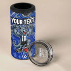 Personalized Kangaroos Football Mascot 4 in 1 Can Cooler Tumbler Aboriginal Dot Art Style Vibrant Indigenous Pattern Design