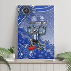 Personalized Kangaroos Football Mascot Canvas Wall Art Aboriginal Dot Art Style Vibrant Indigenous Pattern Design