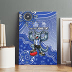 Personalized Kangaroos Football Mascot Canvas Wall Art Aboriginal Dot Art Style Vibrant Indigenous Pattern Design