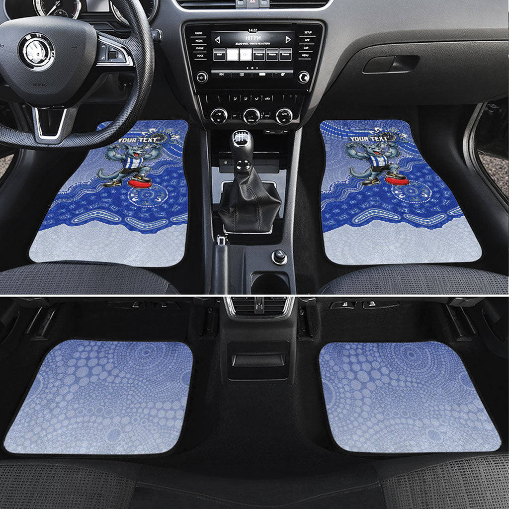 Personalized Kangaroos Football Mascot Car Mats Aboriginal Dot Art Style Vibrant Indigenous Pattern Design