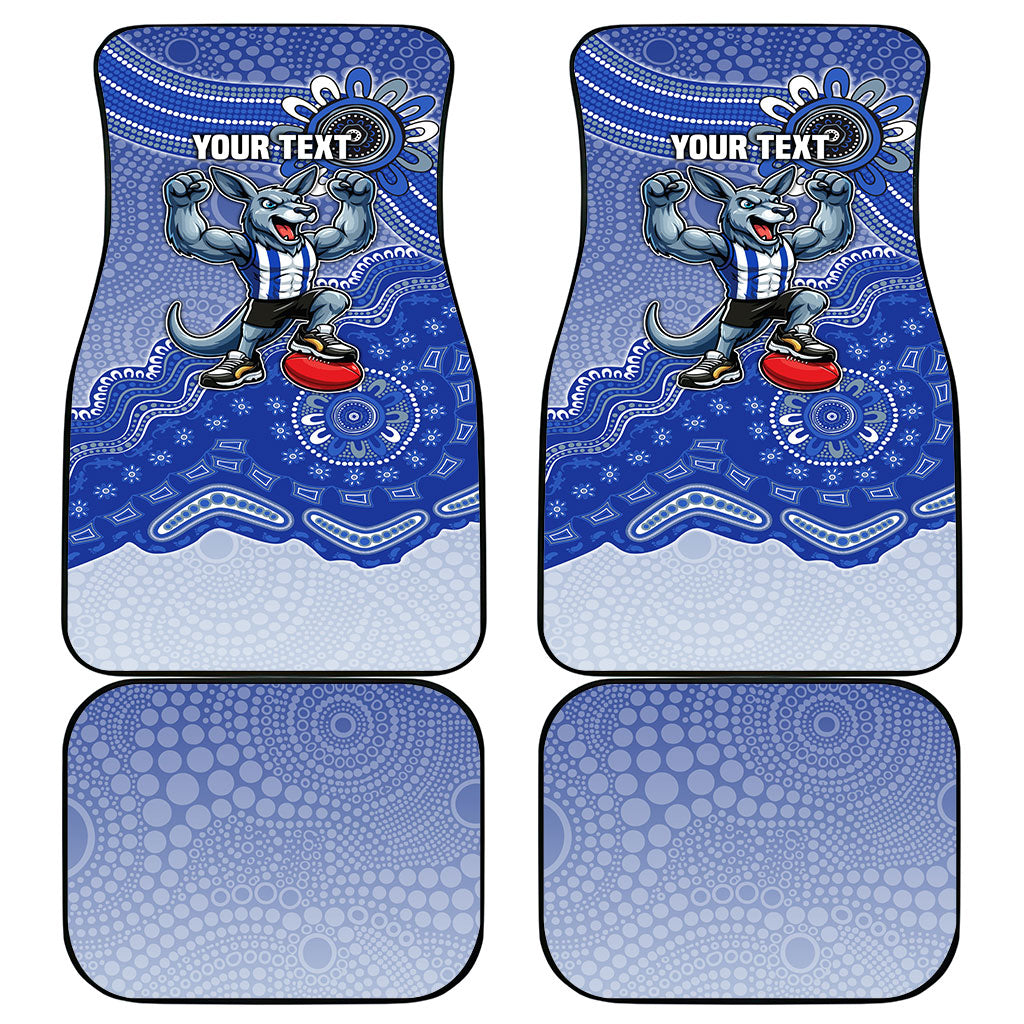Personalized Kangaroos Football Mascot Car Mats Aboriginal Dot Art Style Vibrant Indigenous Pattern Design