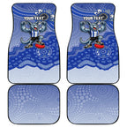 Personalized Kangaroos Football Mascot Car Mats Aboriginal Dot Art Style Vibrant Indigenous Pattern Design