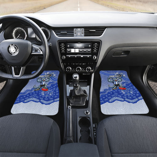 Personalized Kangaroos Football Mascot Car Mats Aboriginal Dot Art Style Vibrant Indigenous Pattern Design