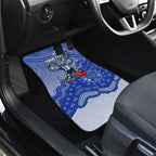 Personalized Kangaroos Football Mascot Car Mats Aboriginal Dot Art Style Vibrant Indigenous Pattern Design