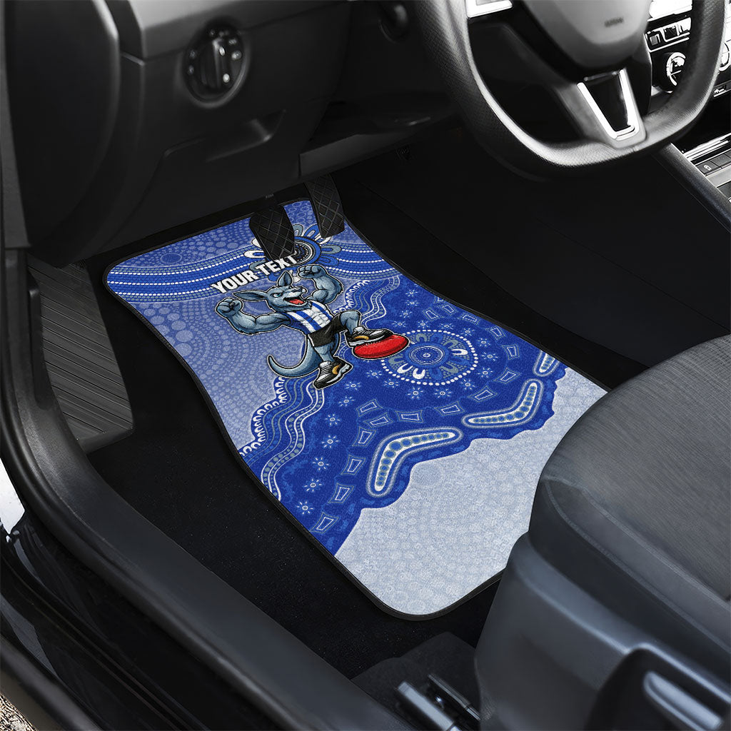 Personalized Kangaroos Football Mascot Car Mats Aboriginal Dot Art Style Vibrant Indigenous Pattern Design