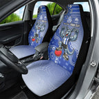 Personalized Kangaroos Football Mascot Car Seat Cover Aboriginal Dot Art Style Vibrant Indigenous Pattern Design