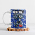 Personalized Kangaroos Football Mascot Ceramic Mug Aboriginal Dot Art Style Vibrant Indigenous Pattern Design