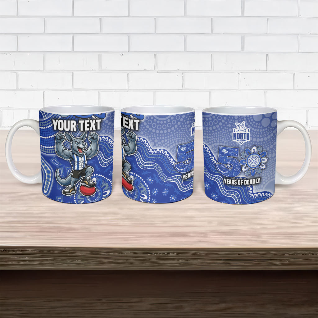 Personalized Kangaroos Football Mascot Ceramic Mug Aboriginal Dot Art Style Vibrant Indigenous Pattern Design